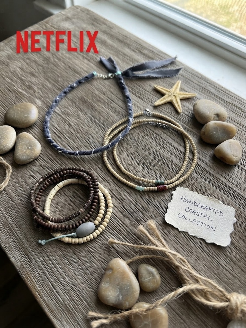 OBX Pogue style handmade bracelet and choker set